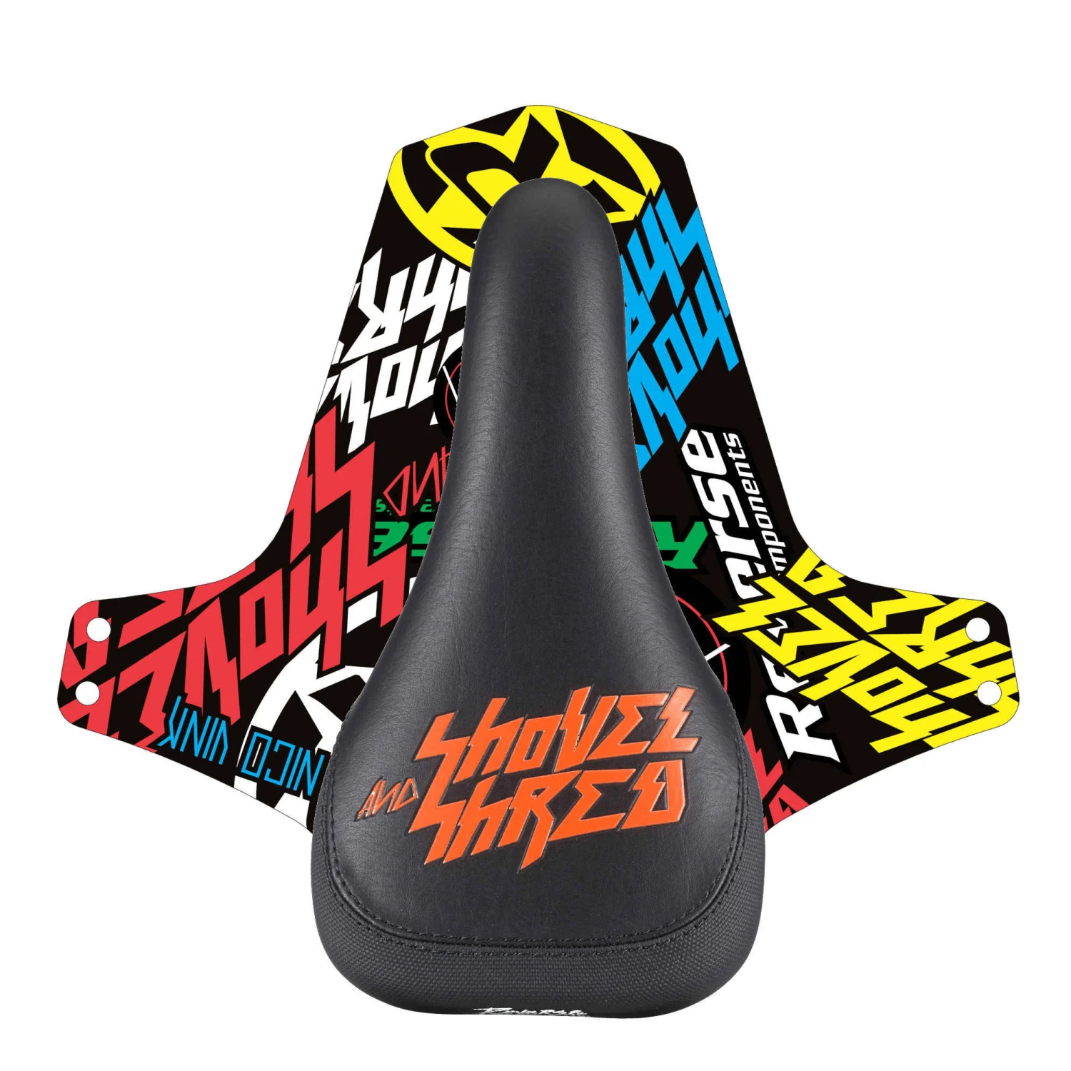 Reverse Shovel & Shred Zadel - Zwart/Oranje 1 Reverse Shovel & Shred Zadel - Zwart/Oranje