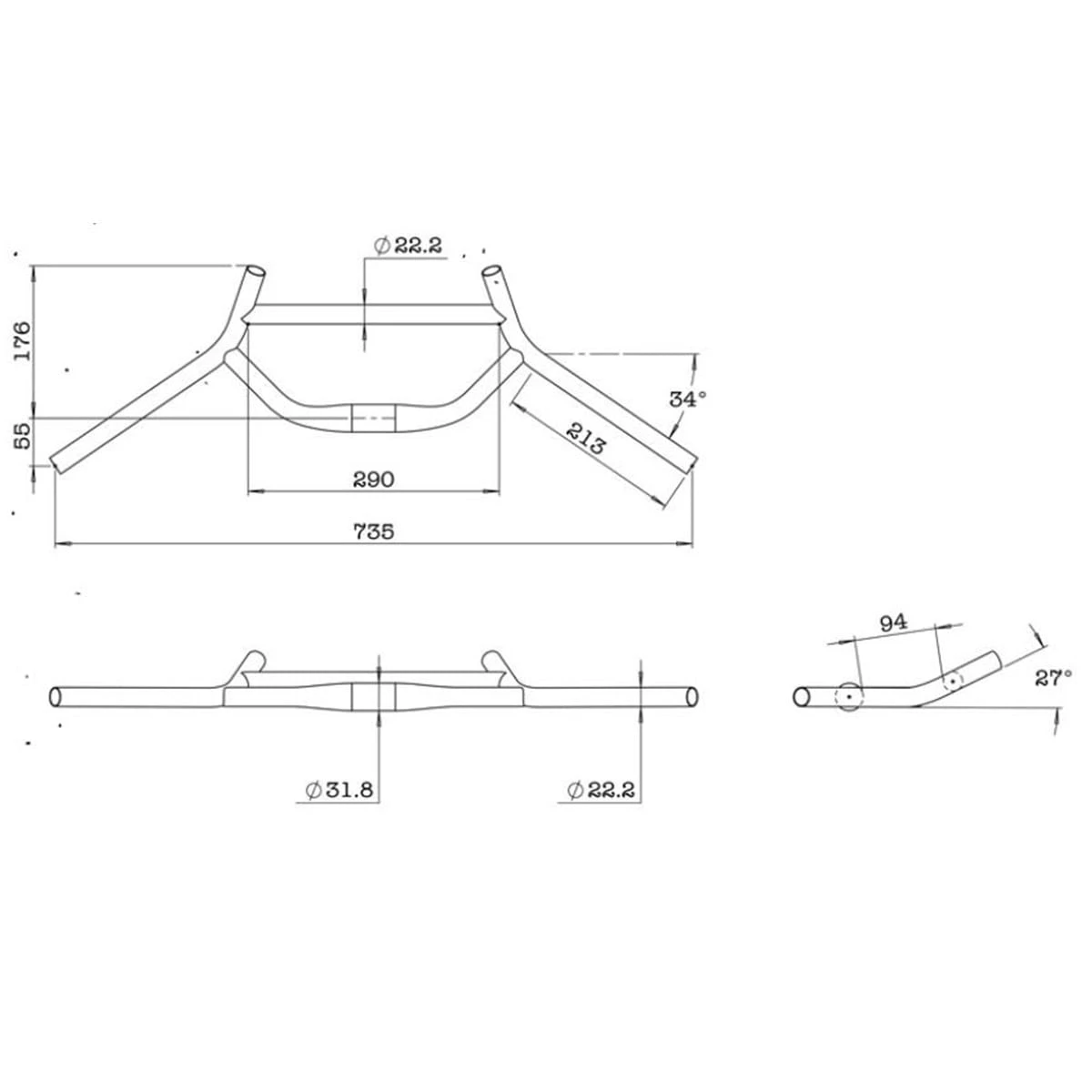 Surly Moloko Stuur - Zwart 3 Surly Moloko Stuur - Zwart - Afbeelding 3
